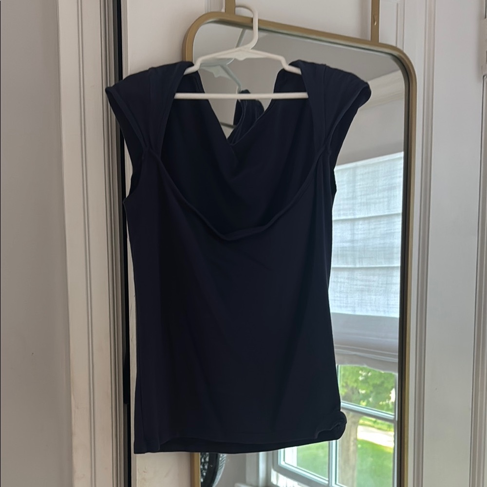Brandy Melville Navy Blue Square neck Top
